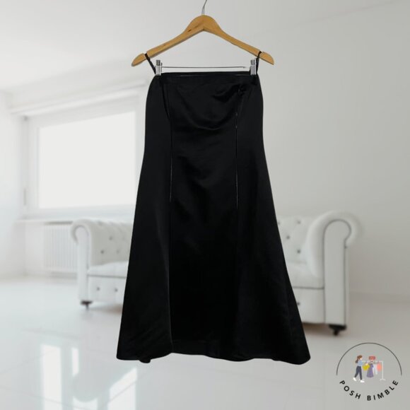 Ann Taylor Strapless Black Tuxedo Dress – A-Line Satin Knee-Length | Classic & E - Picture 1 of 14